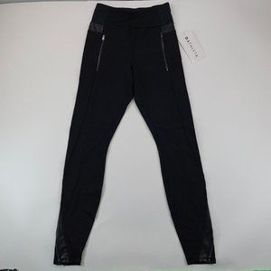 Athleta Ponte Luxe Black Vegan Leather Legging